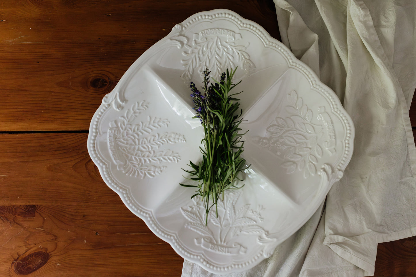 Shafford Style White Herb Platter - Pre-Loved