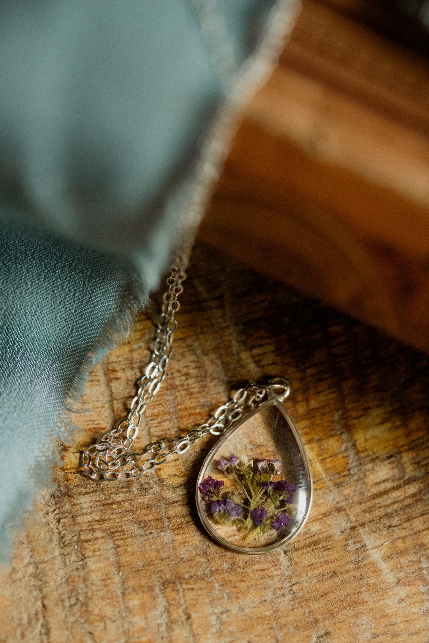 Purple Alyssum Botanical Necklace