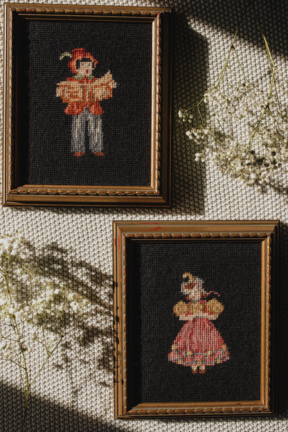 Dutch Needlepoint Duo | set of 2 - Pre-Loved