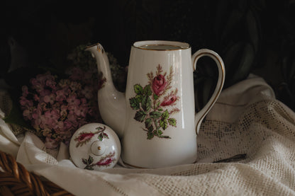 Royal Chelsea Mini Coffee Pot & Lid Moss Rose - Pre-Loved