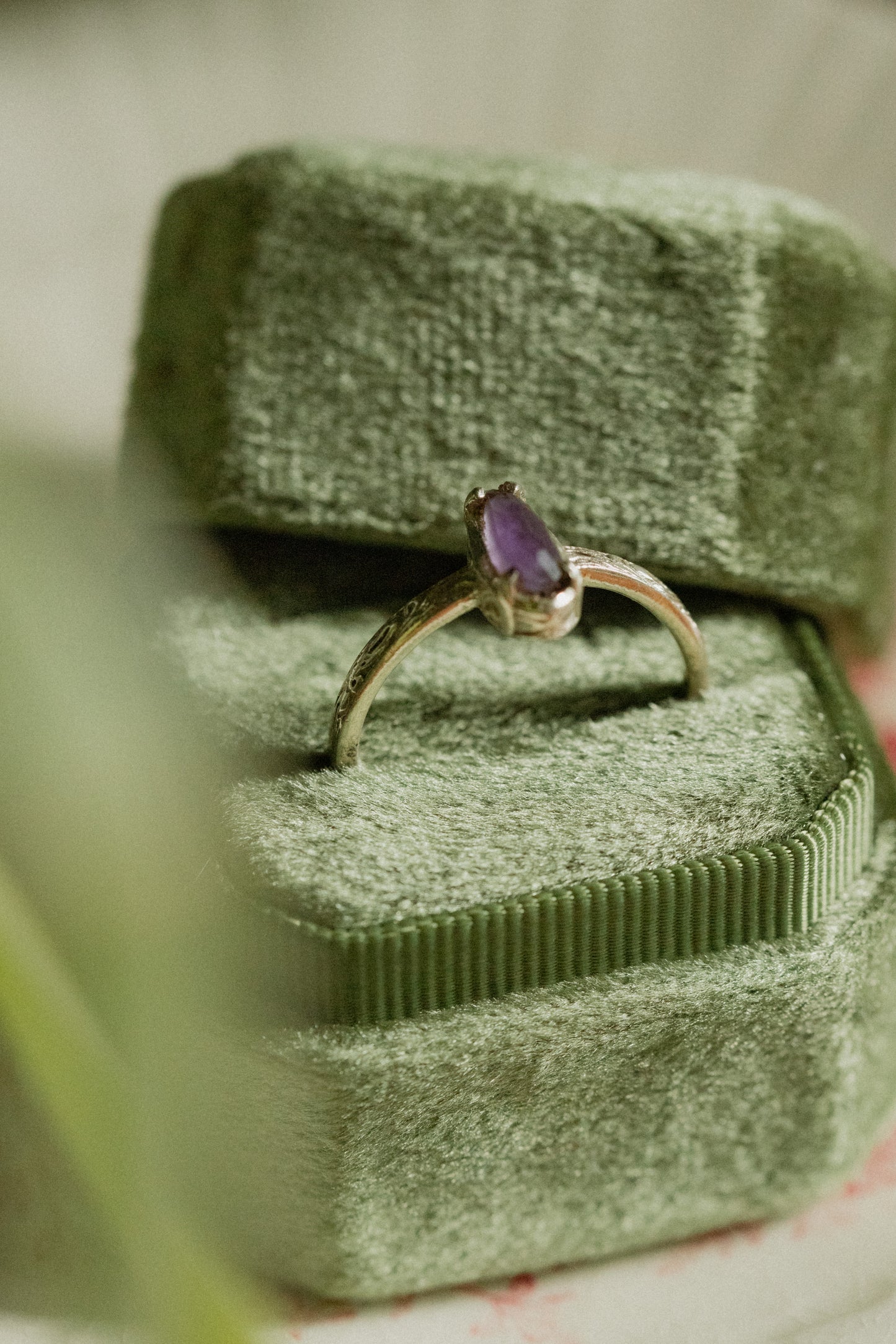 Faceted amethyst ring - size 10