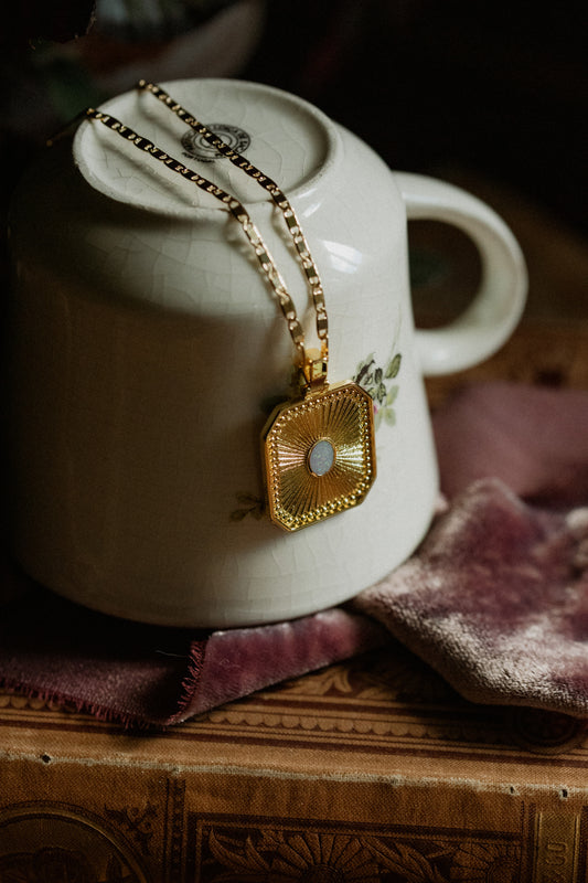 Gold-Filled Opal Sunburst Pendant
