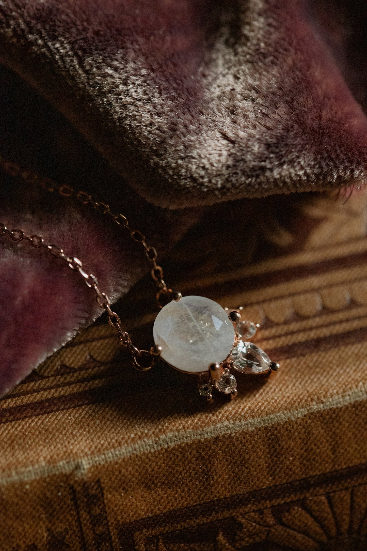 Ava Moonstone & Topaz Necklace