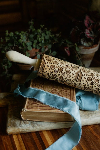 Embossing Rolling Pin - Birds and Trees