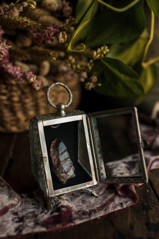 Smoky Amethyst point with Keepsake Box