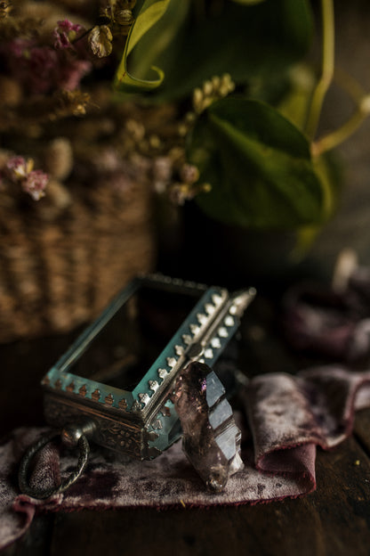 Smoky Amethyst point with Keepsake Box