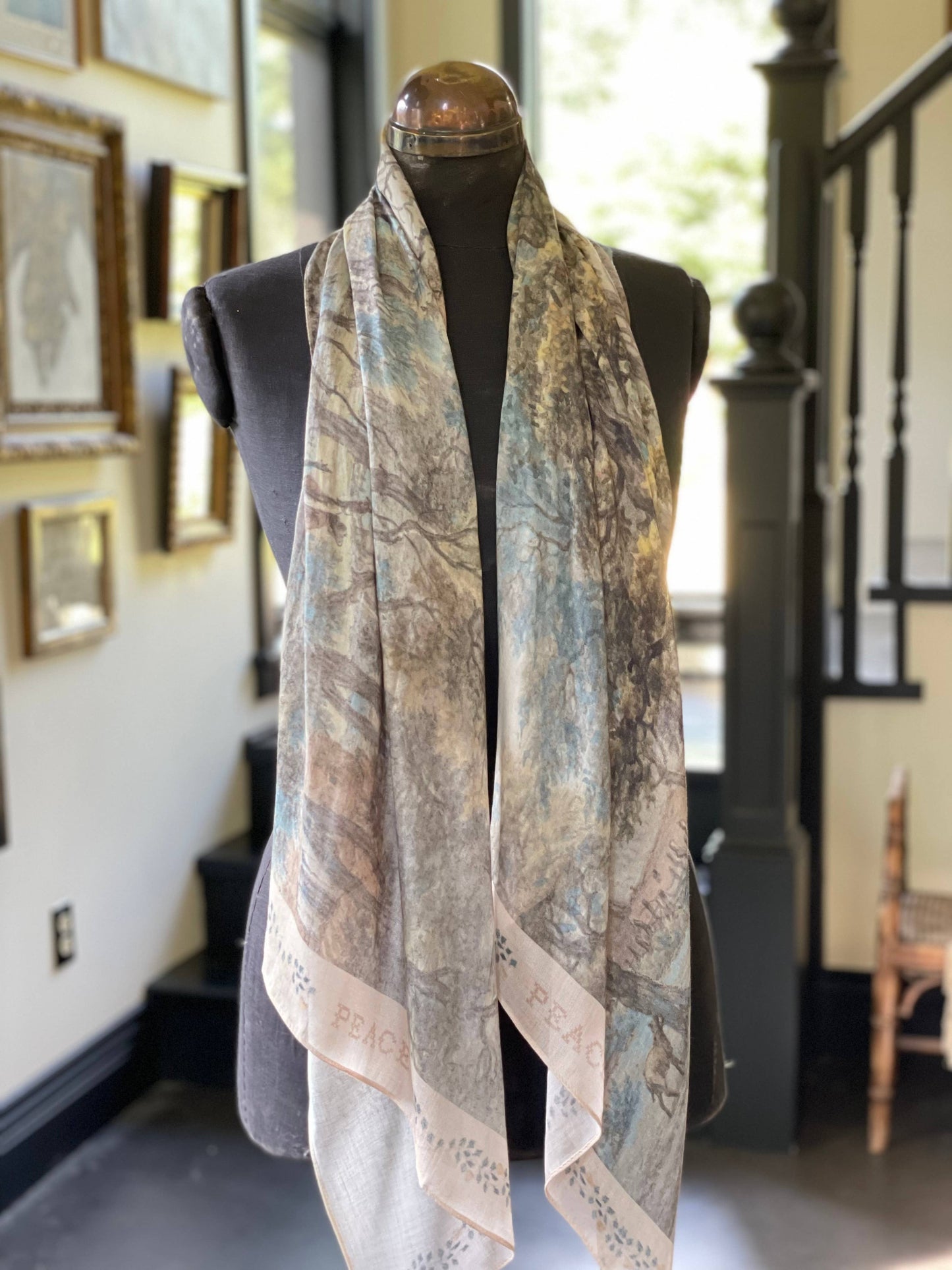 "Land of Plenty" Printed Artisan Bamboo Scarf